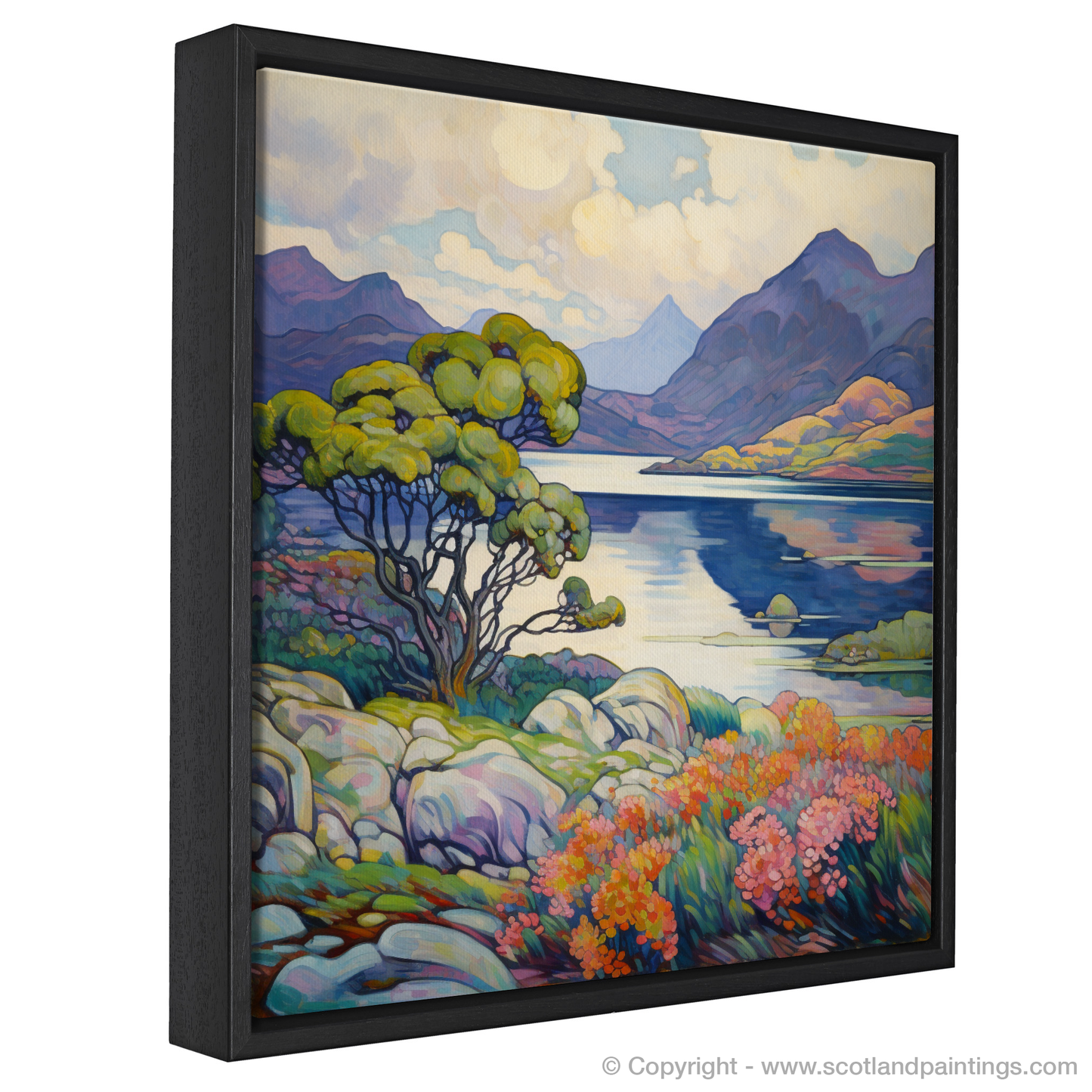 Painting and Art Print of Loch Morar, Highlands in summer entitled "Summer Splendour at Loch Morar".