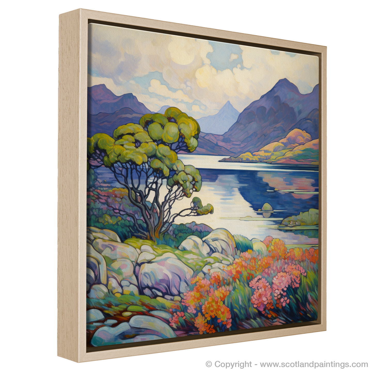 Painting and Art Print of Loch Morar, Highlands in summer entitled "Summer Splendour at Loch Morar".