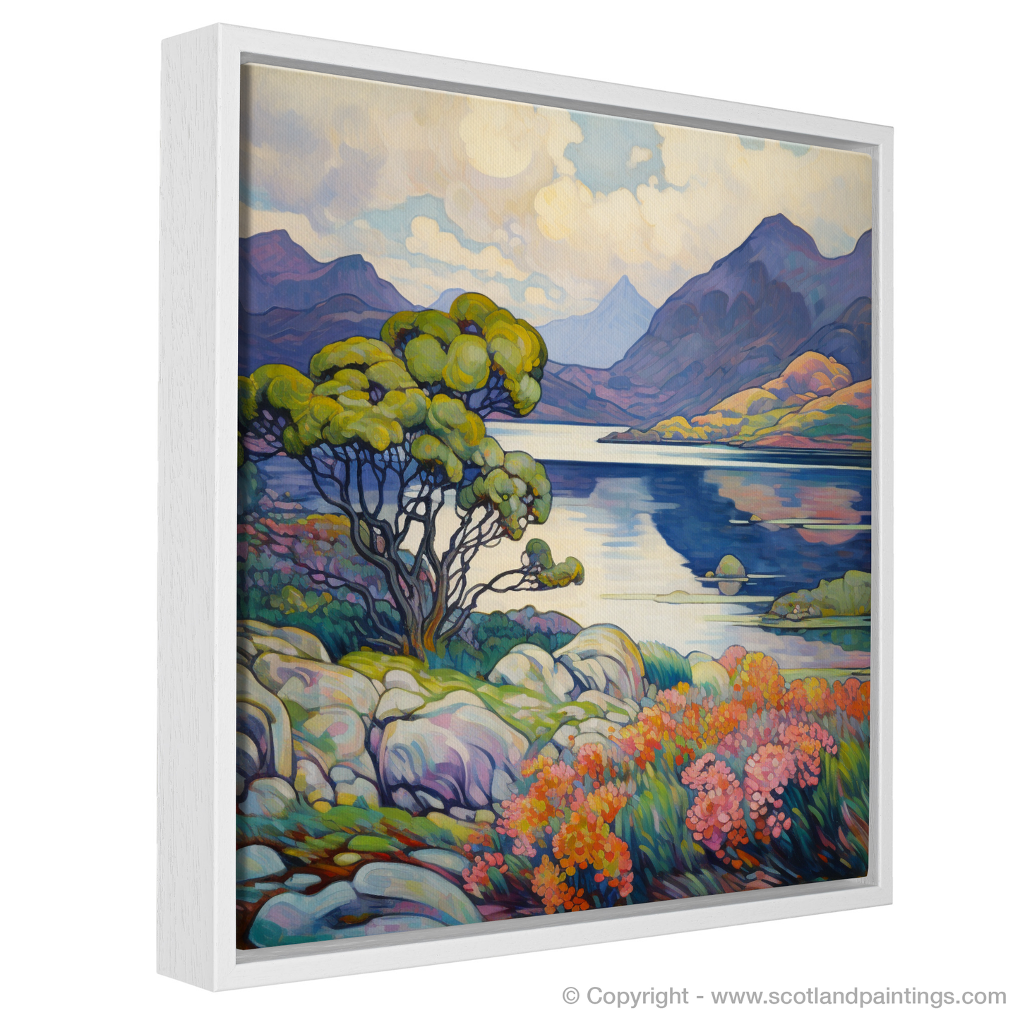 Painting and Art Print of Loch Morar, Highlands in summer entitled "Summer Splendour at Loch Morar".