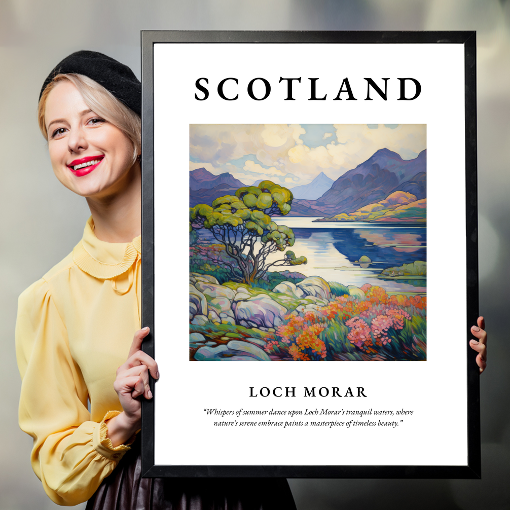 Person holding a poster of Loch Morar