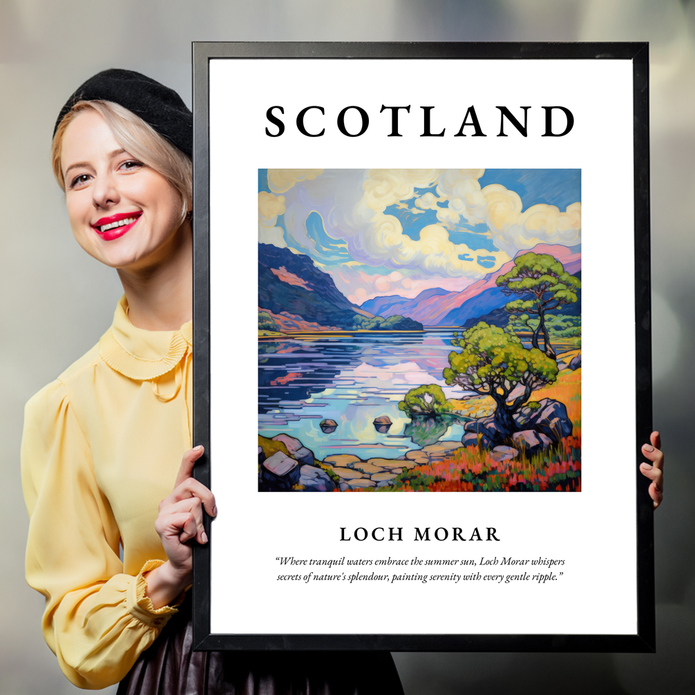 Person holding a poster of Loch Morar