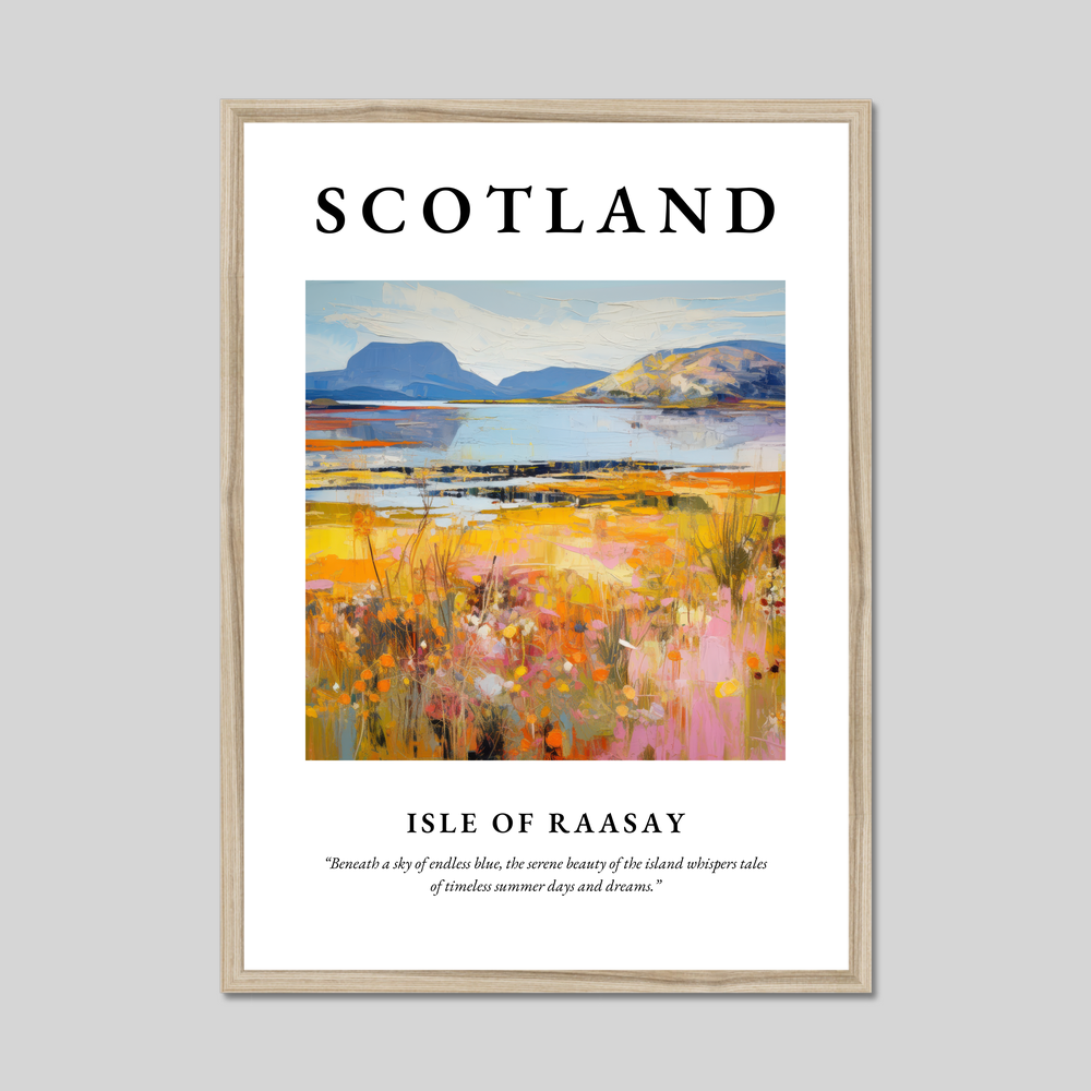 Poster in a natural frame with the word Scotland