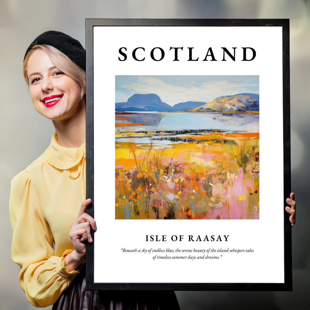 Person holding a poster of Isle of Raasay