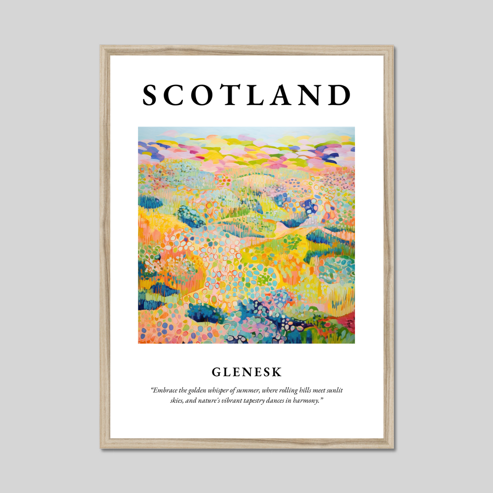 Poster in a natural frame with the word Scotland