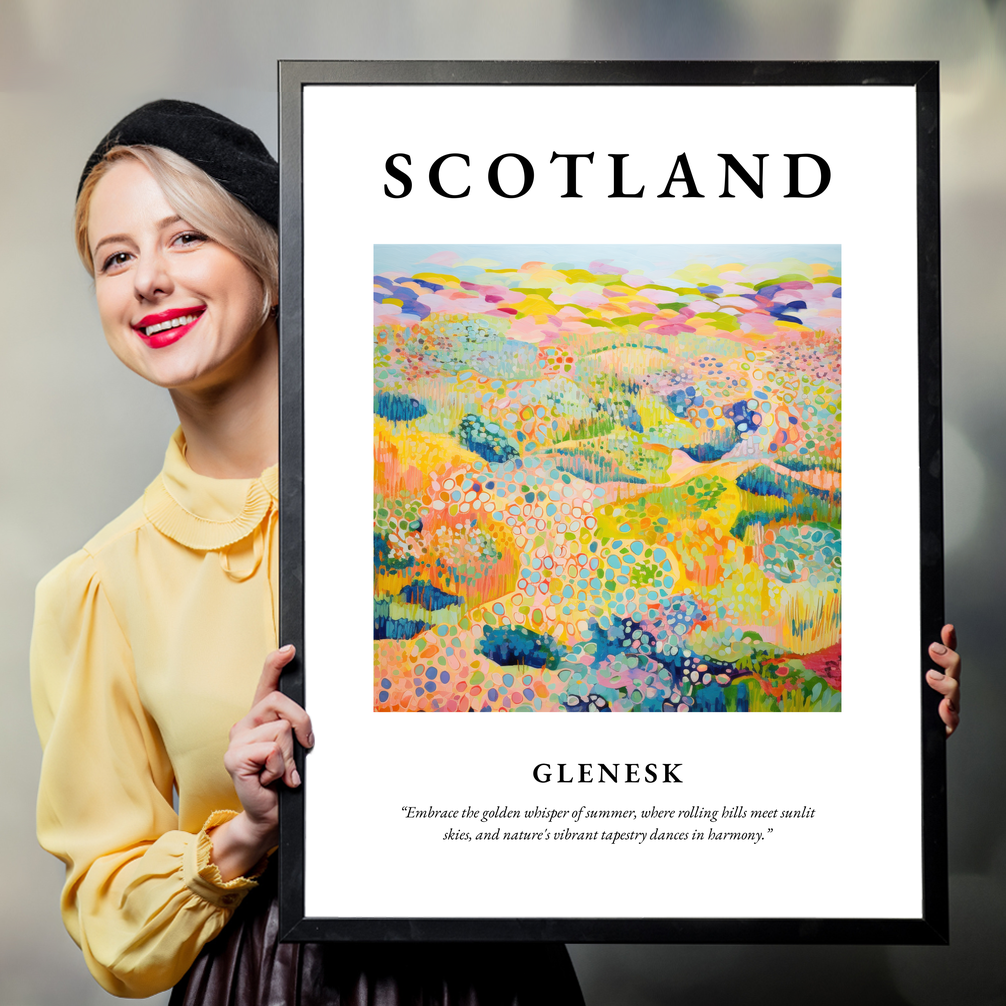 Person holding a poster of Glenesk