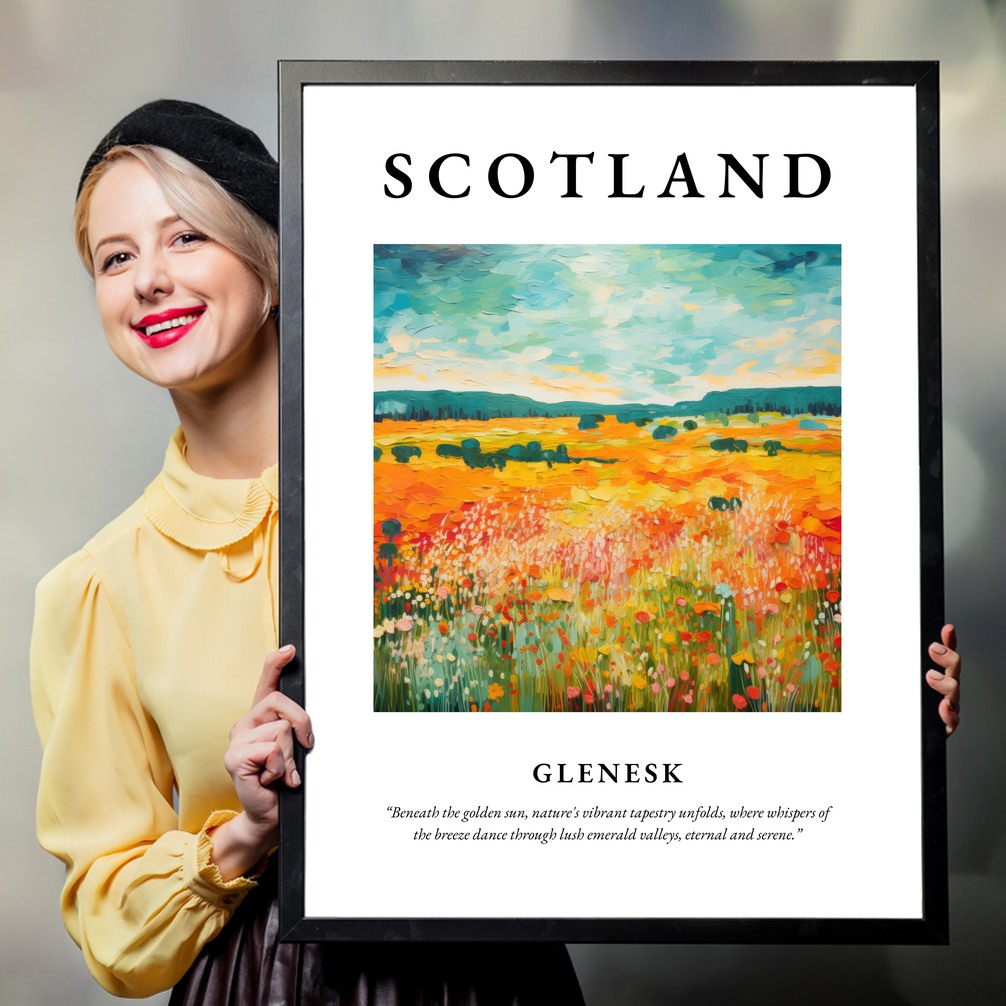 Person holding a poster of Glenesk