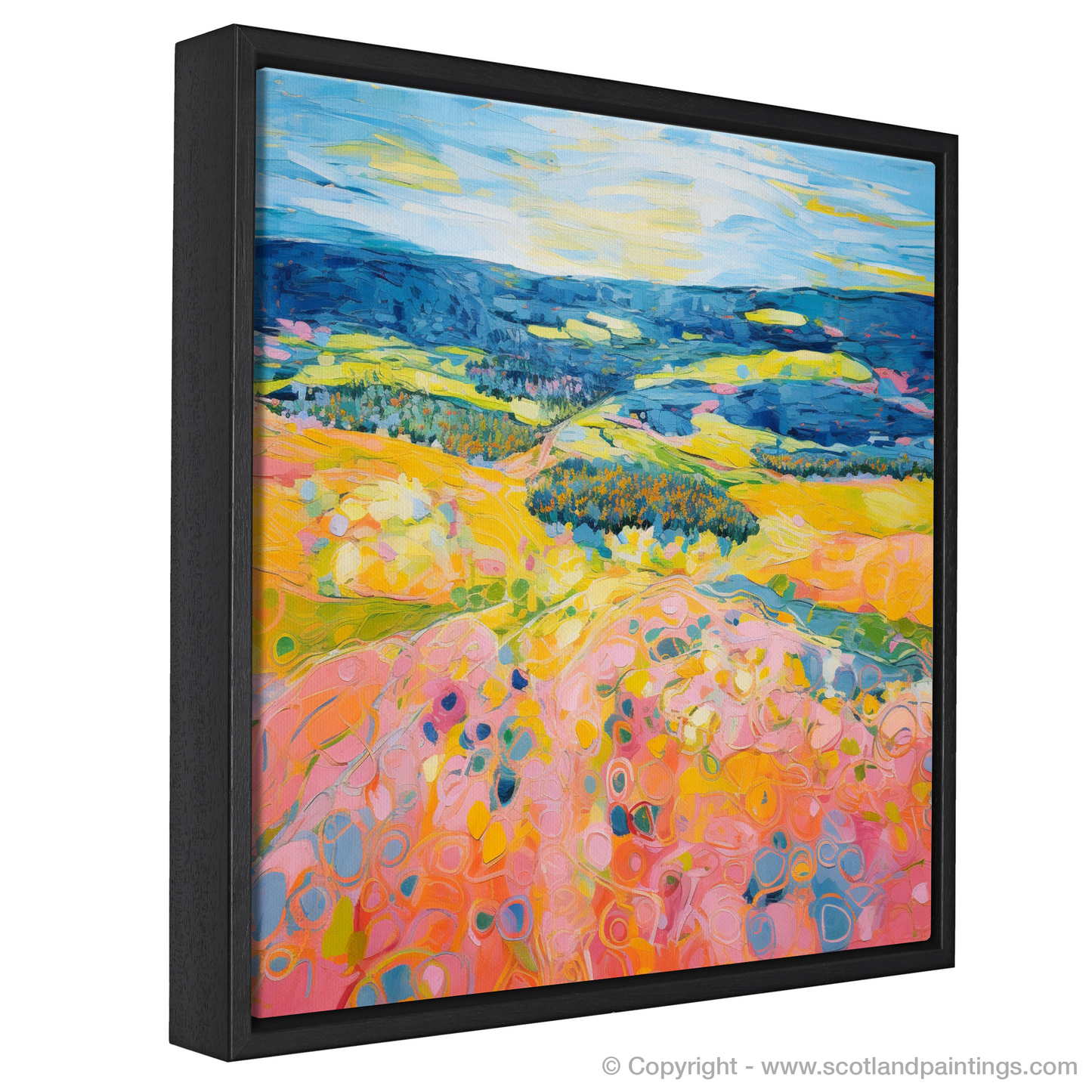 Painting and Art Print of Glenesk, Angus in summer entitled "Abstract Symphony of Glenesk Summer".