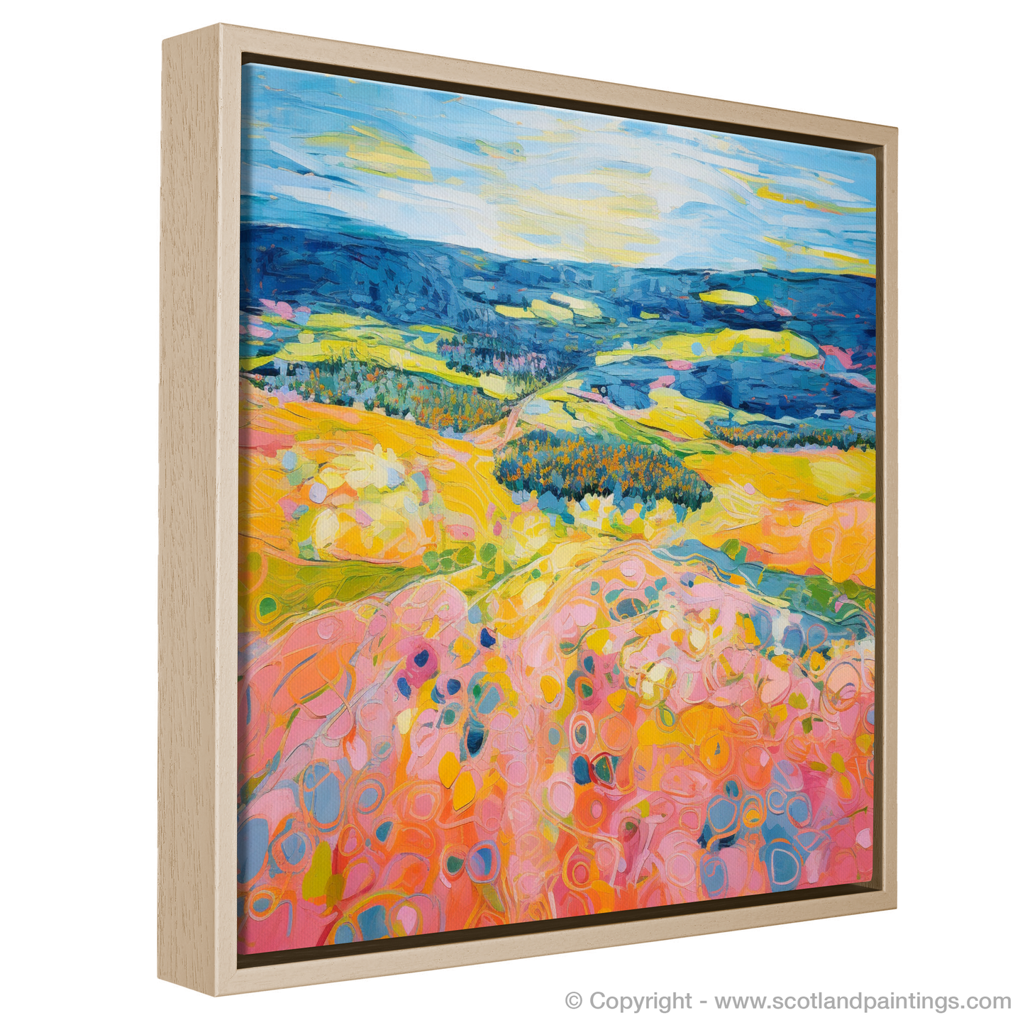 Painting and Art Print of Glenesk, Angus in summer entitled "Abstract Symphony of Glenesk Summer".