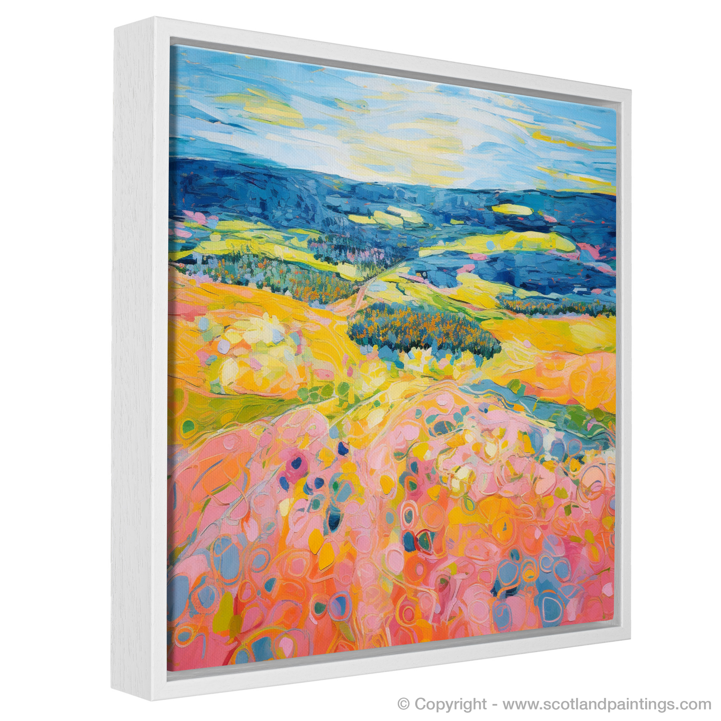 Painting and Art Print of Glenesk, Angus in summer entitled "Abstract Symphony of Glenesk Summer".