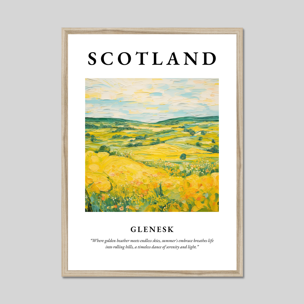 Poster in a natural frame with the word Scotland