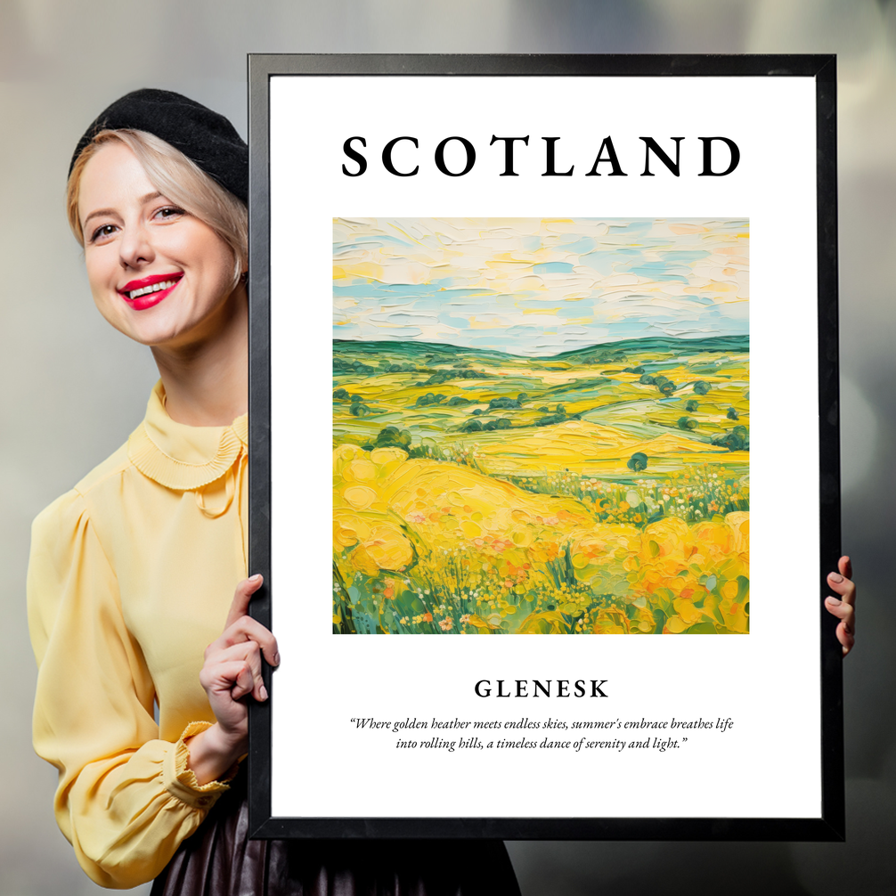 Person holding a poster of Glenesk