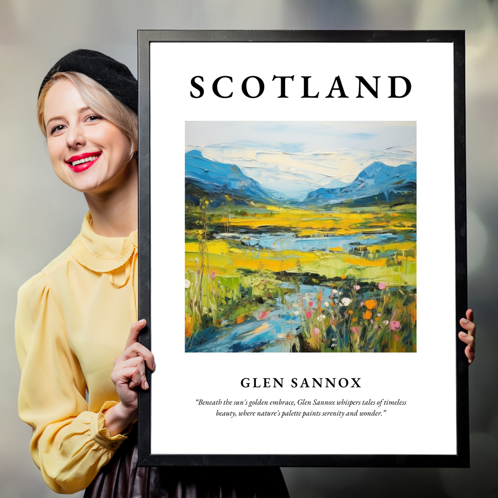 Person holding a poster of Glen Sannox