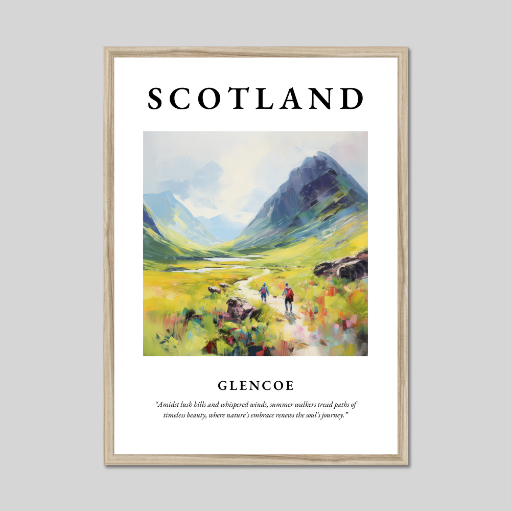 Poster in a natural frame with the word Scotland