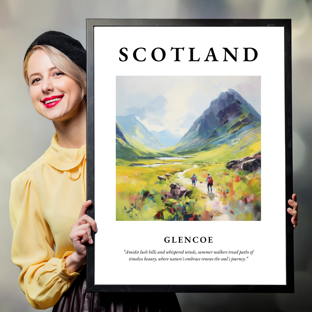 Person holding a poster of Glencoe