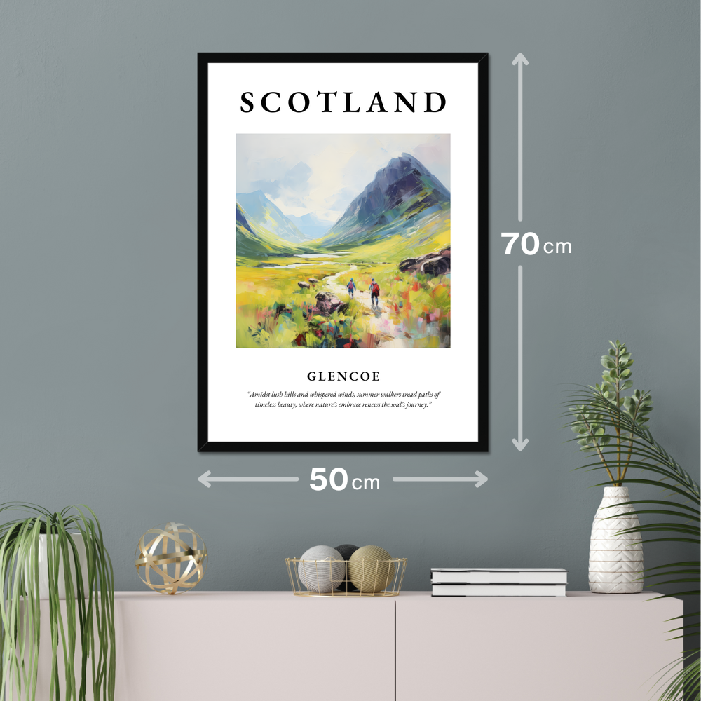 Poster of Glencoe hanging on a wall