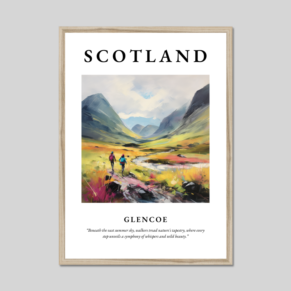 Poster in a natural frame with the word Scotland