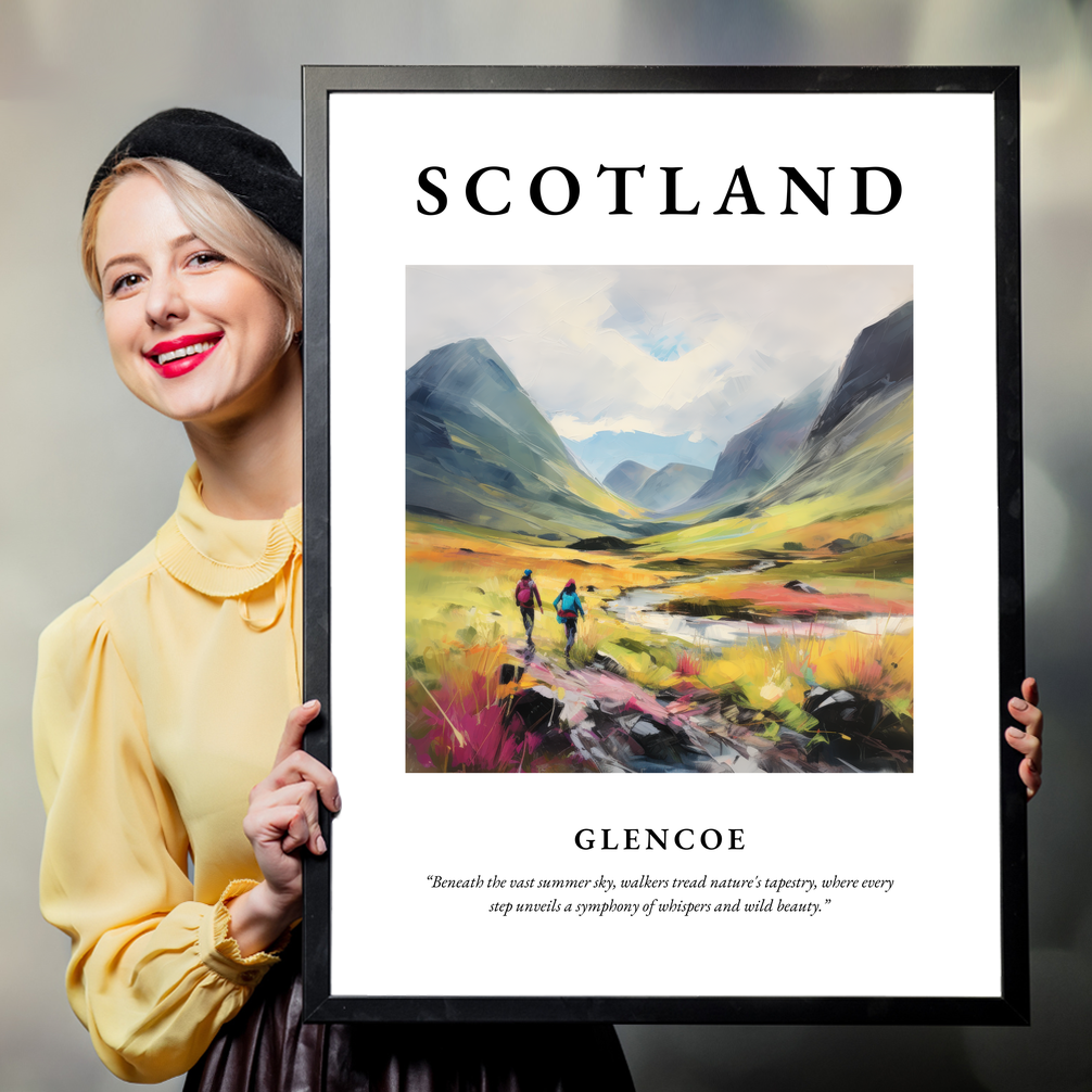 Person holding a poster of Glencoe