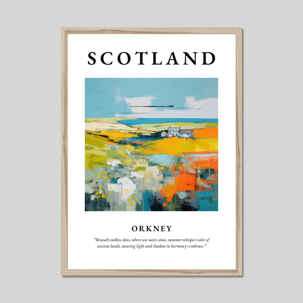 Poster in a natural frame with the word Scotland