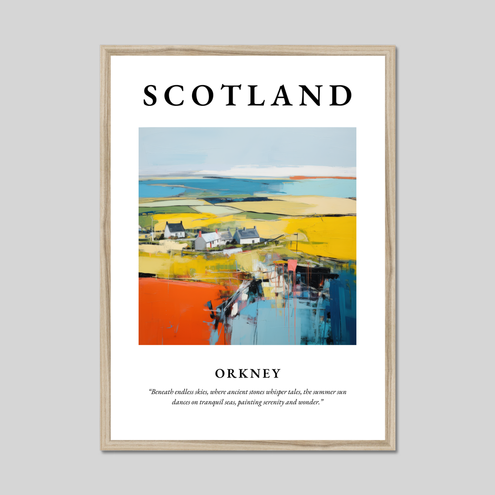 Poster in a natural frame with the word Scotland