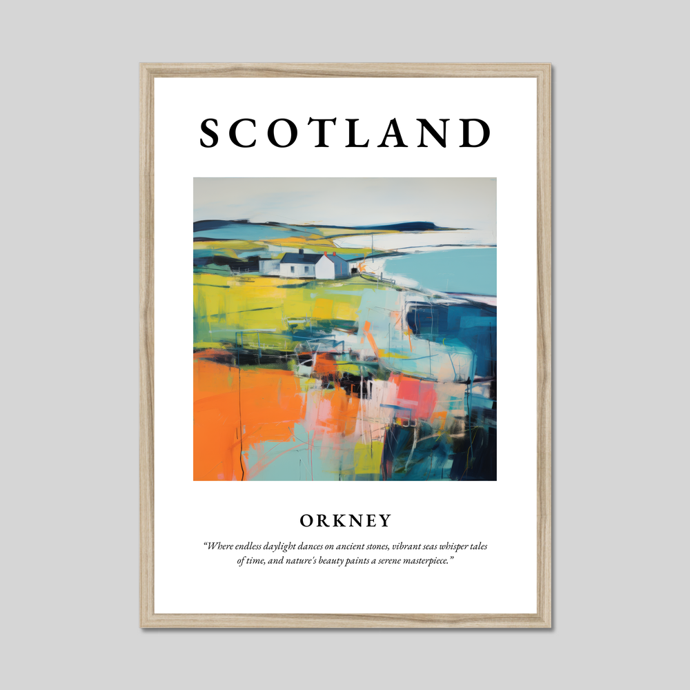 Poster in a natural frame with the word Scotland