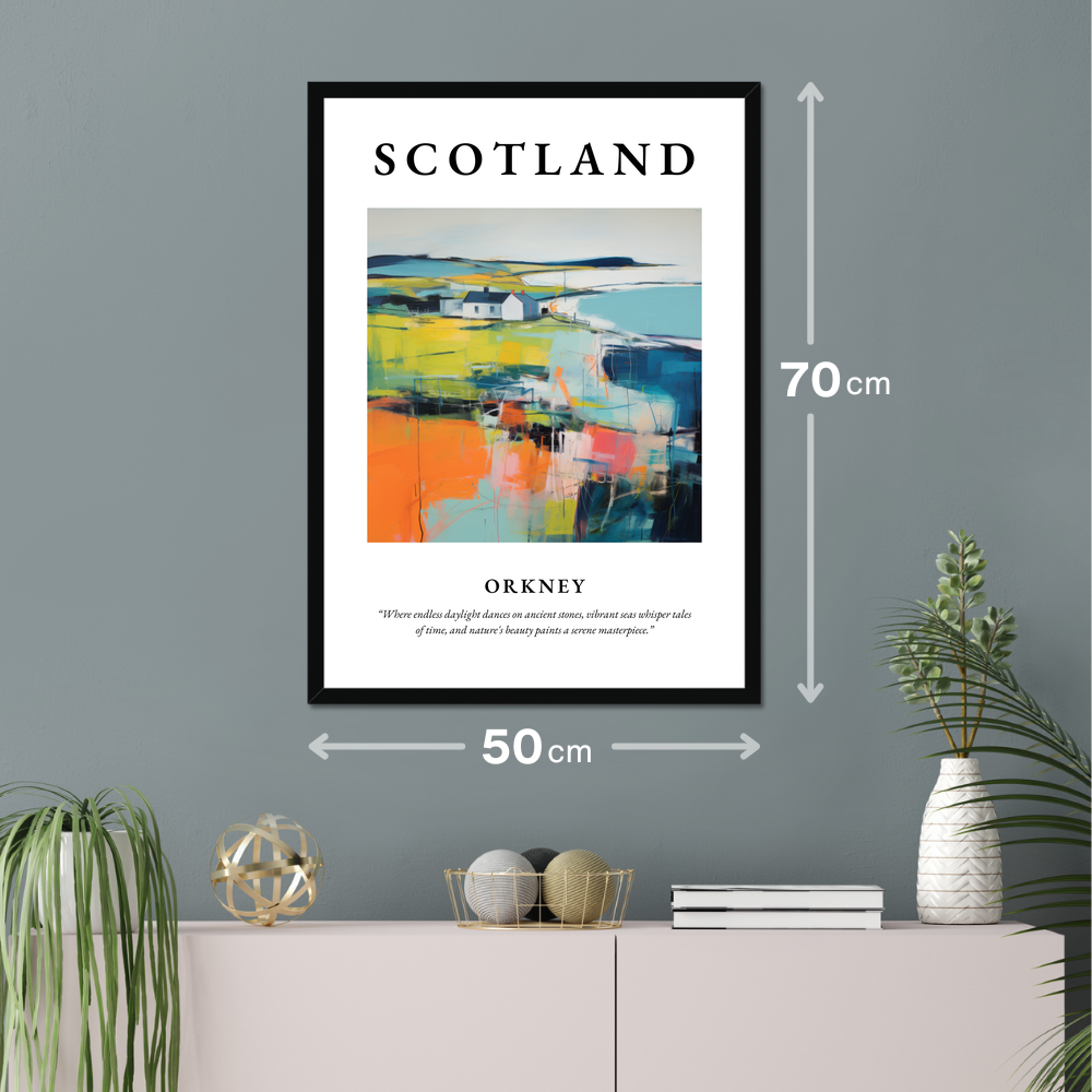 Poster of Orkney hanging on a wall