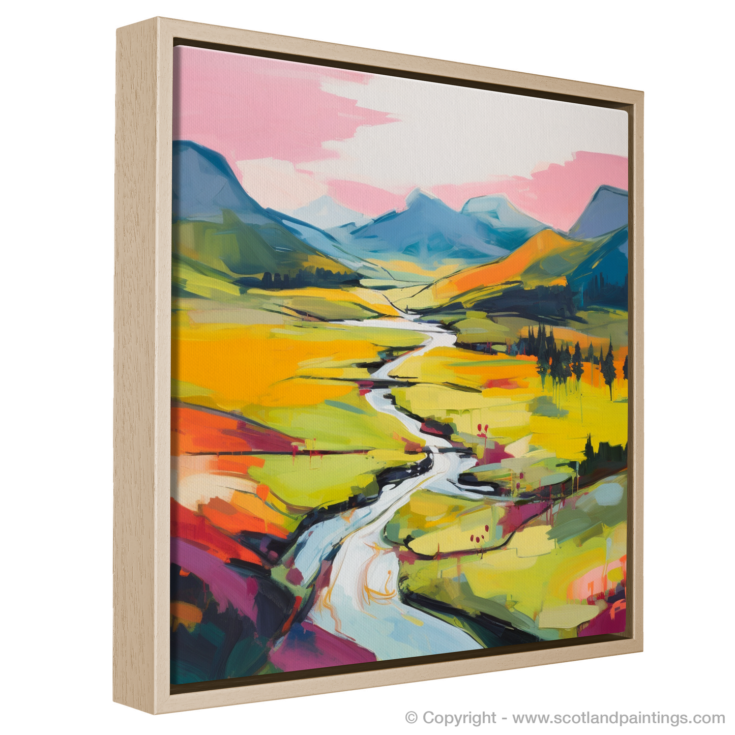 Painting and Art Print of Glen Strathfarrar, Highlands in summer entitled "Summer Essence of Glen Strathfarrar".