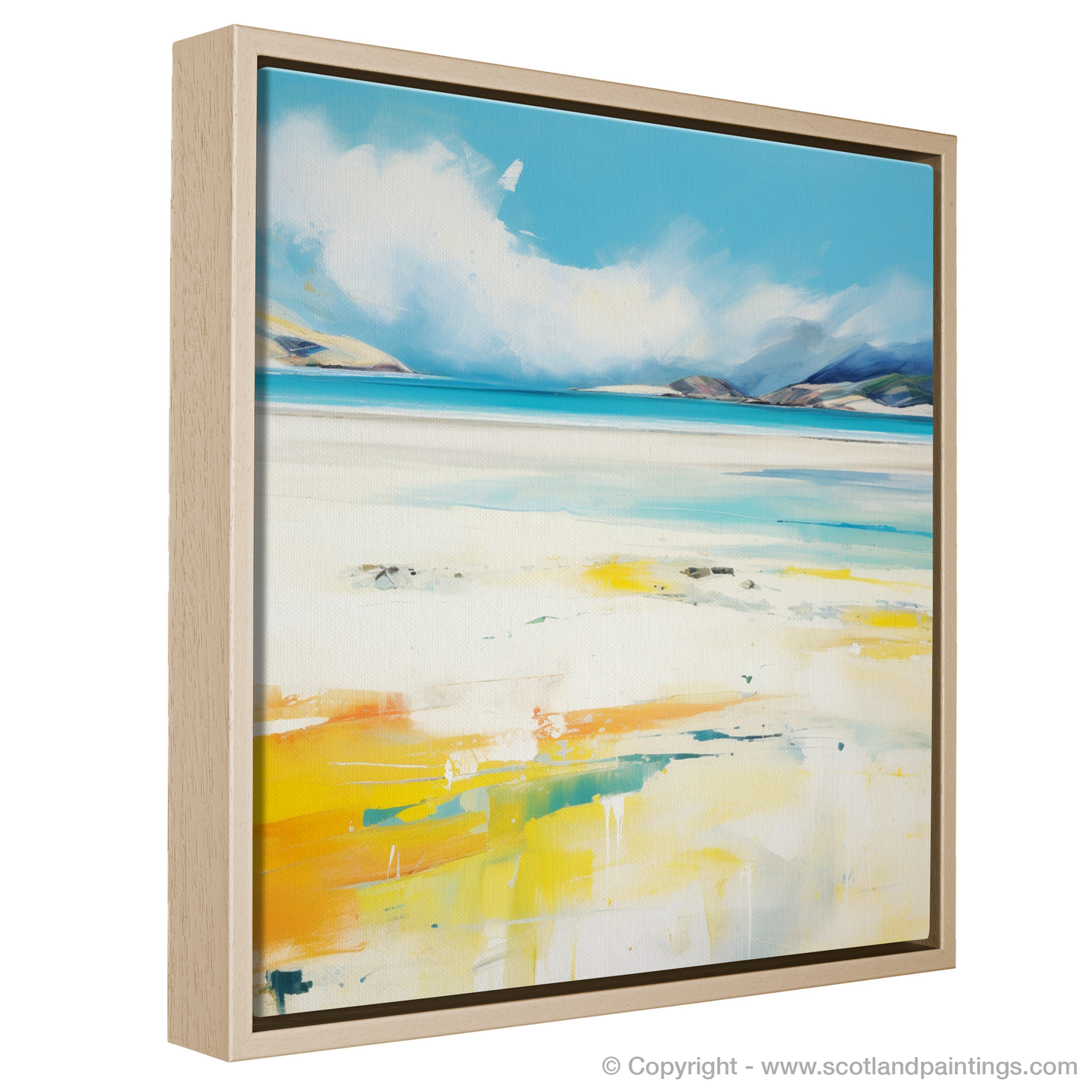Painting and Art Print of Luskentyre Beach, Isle of Harris in summer entitled "Luskentyre Beach Bliss: An Abstract Ode to Summer".
