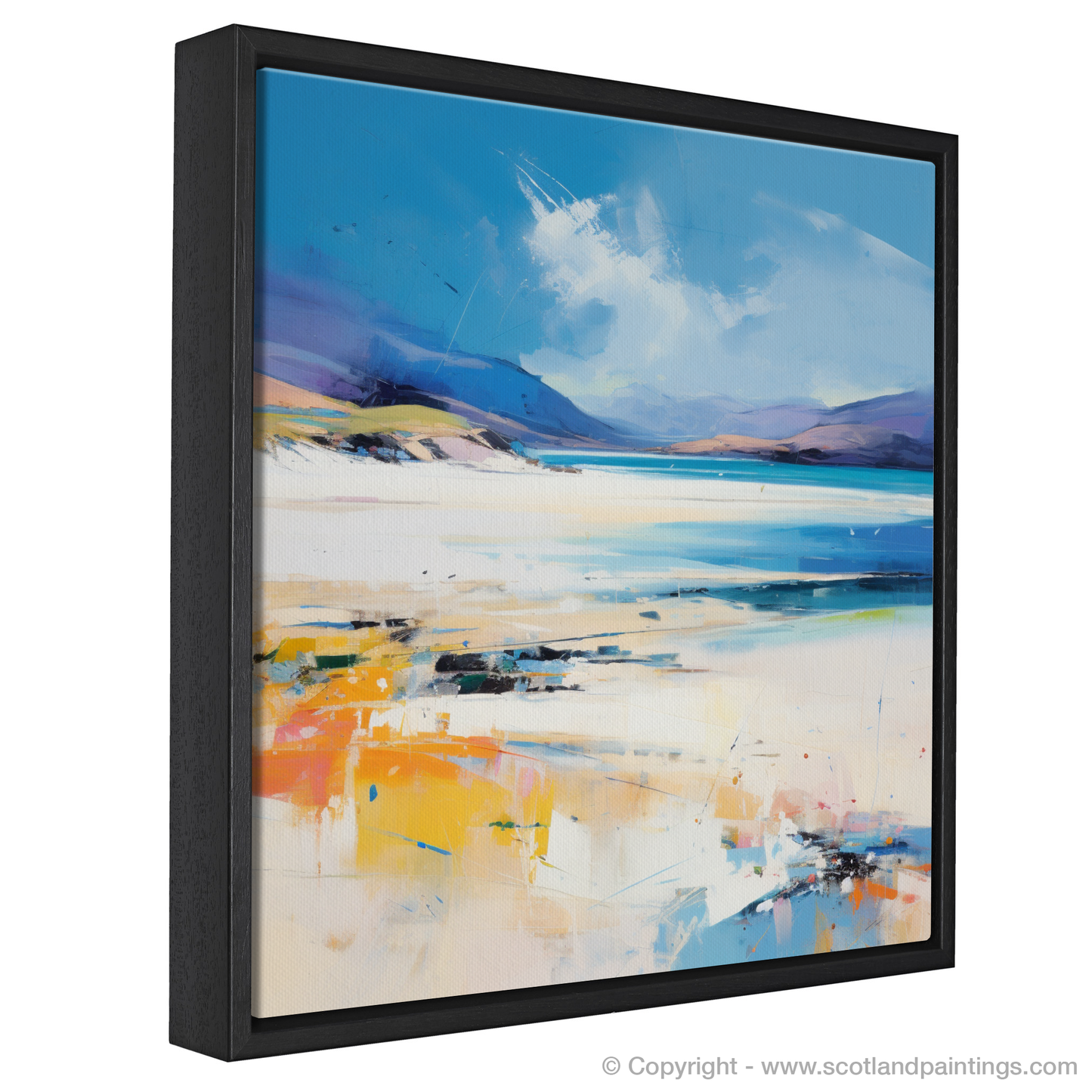 Painting and Art Print of Luskentyre Beach, Isle of Harris in summer entitled "Summer Serenade at Luskentyre Beach".