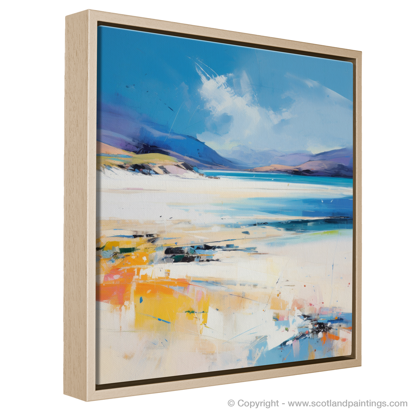 Painting and Art Print of Luskentyre Beach, Isle of Harris in summer entitled "Summer Serenade at Luskentyre Beach".