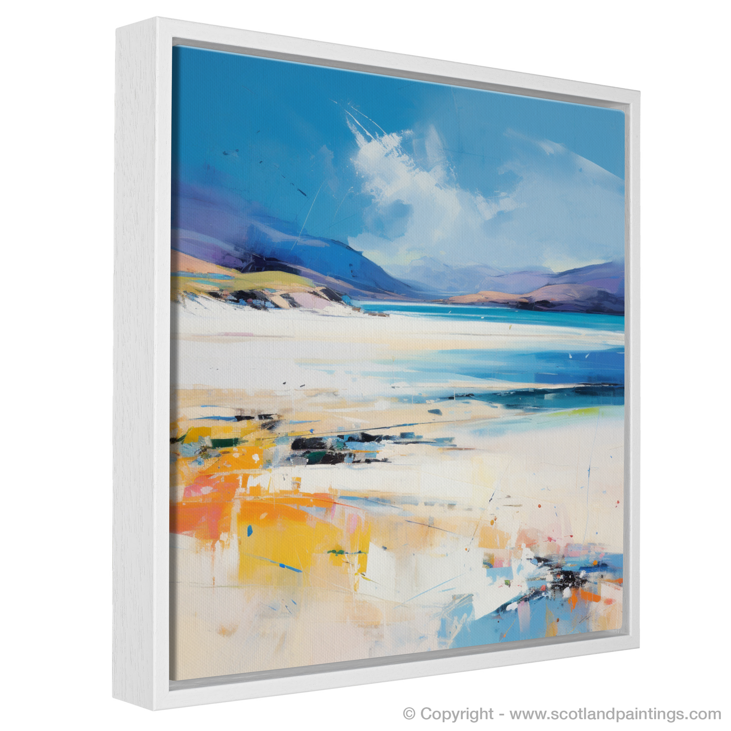 Painting and Art Print of Luskentyre Beach, Isle of Harris in summer entitled "Summer Serenade at Luskentyre Beach".