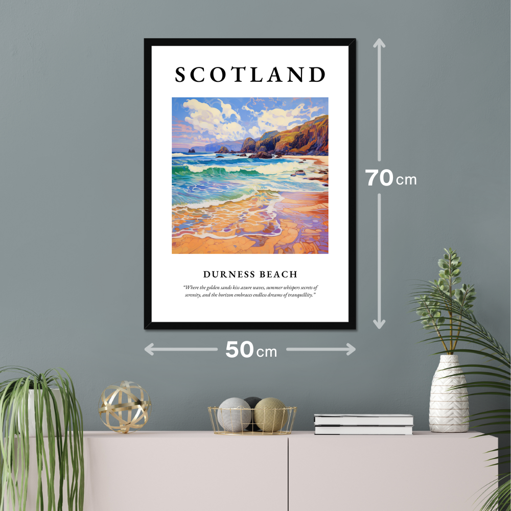 Poster of Durness Beach hanging on a wall