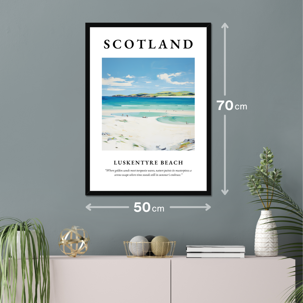 Poster of Luskentyre Beach hanging on a wall