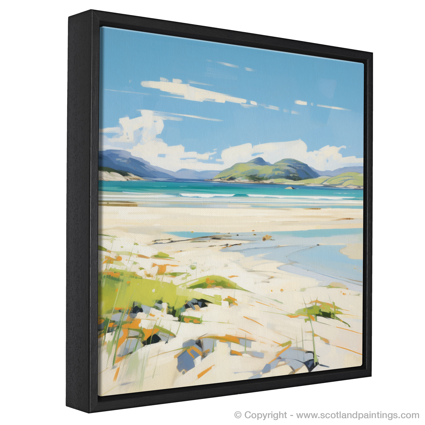 Painting and Art Print of Luskentyre Beach, Isle of Harris in summer entitled "Luskentyre Beach Summer Reverie".