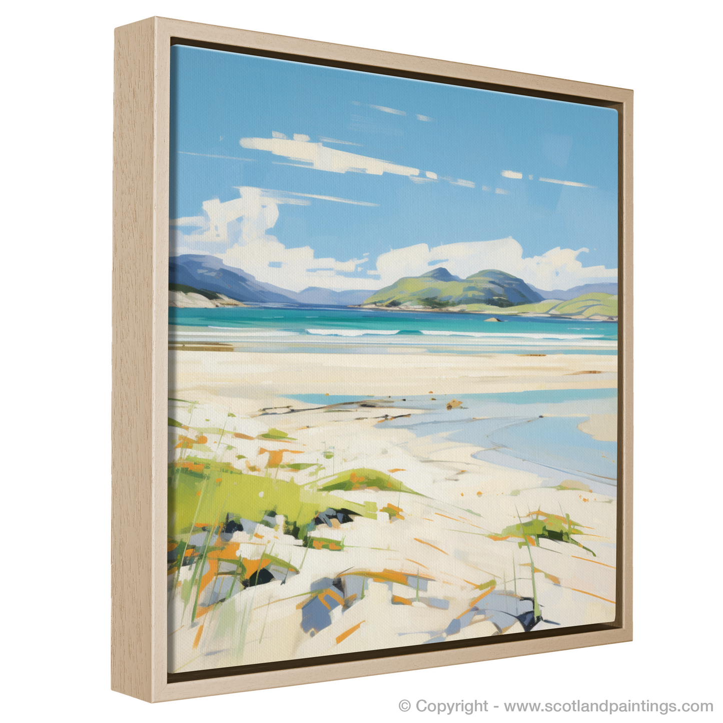 Painting and Art Print of Luskentyre Beach, Isle of Harris in summer entitled "Luskentyre Beach Summer Reverie".