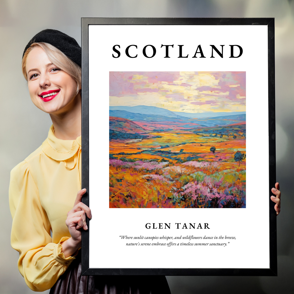 Person holding a poster of Glen Tanar