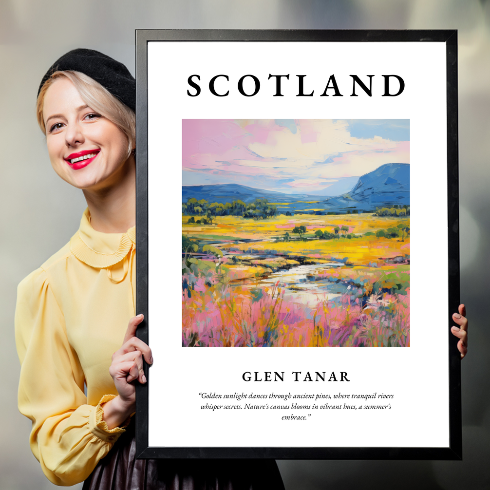 Person holding a poster of Glen Tanar