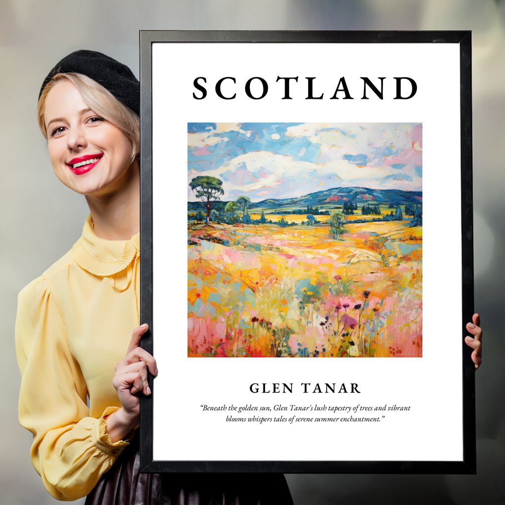 Person holding a poster of Glen Tanar