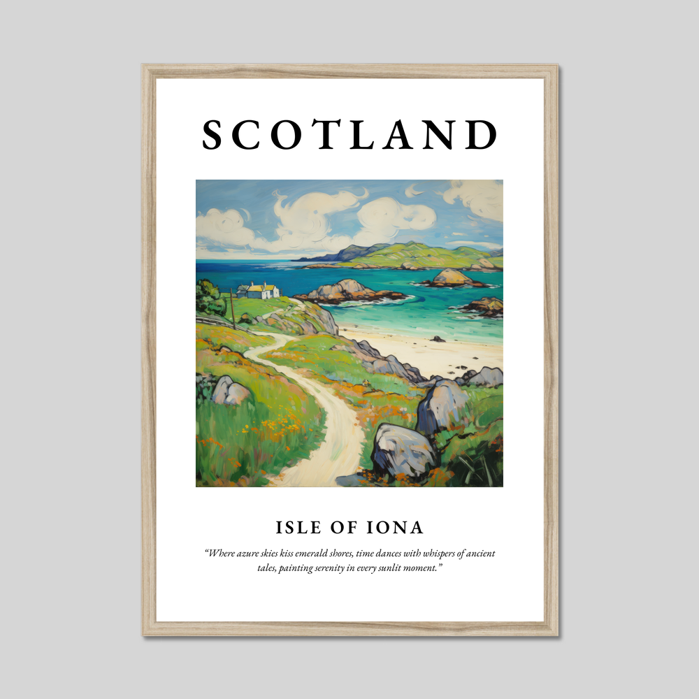 Poster in a natural frame with the word Scotland