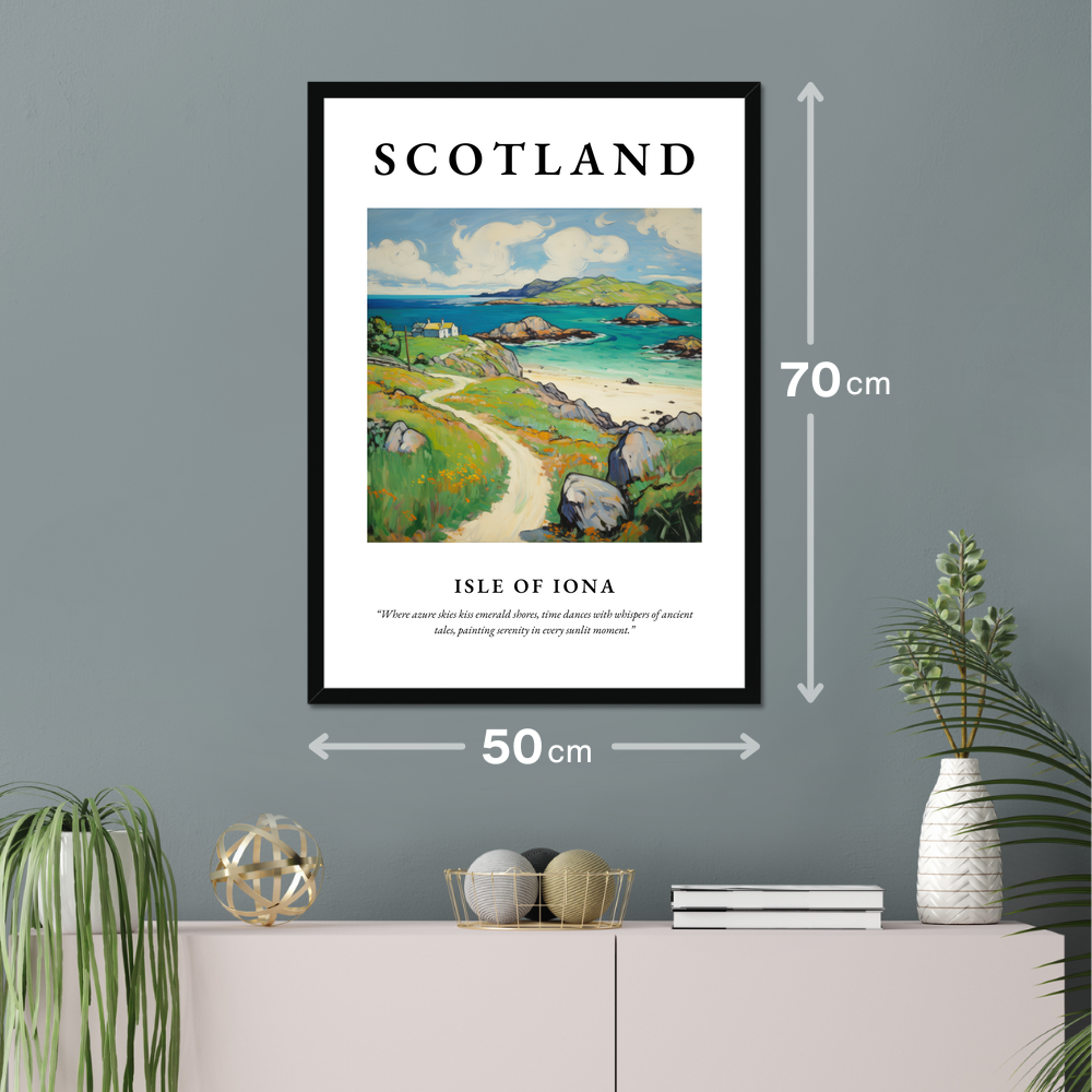 Poster of Isle of Iona hanging on a wall