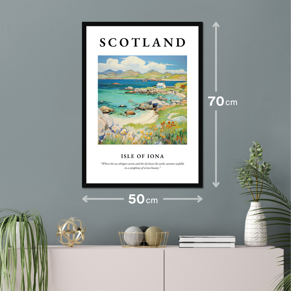 Poster of Isle of Iona hanging on a wall