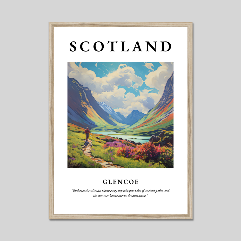 Poster in a natural frame with the word Scotland