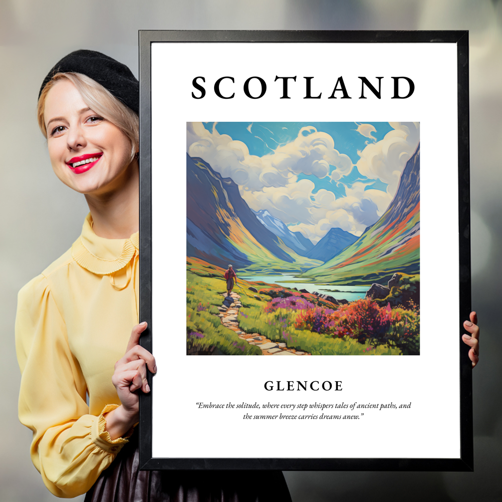 Person holding a poster of Glencoe