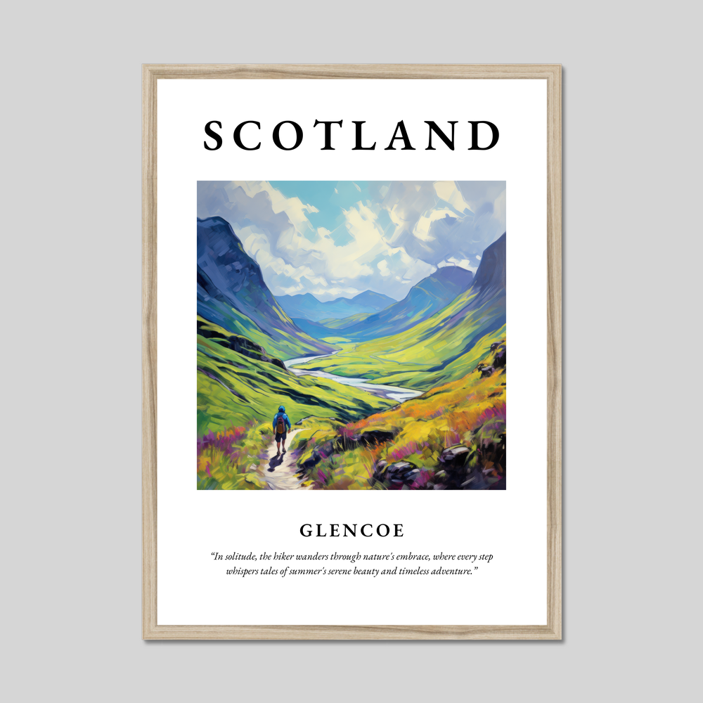 Poster in a natural frame with the word Scotland