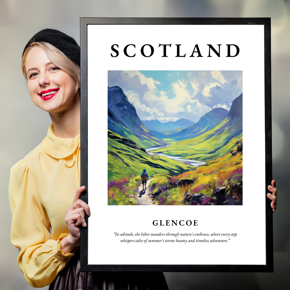 Person holding a poster of Glencoe