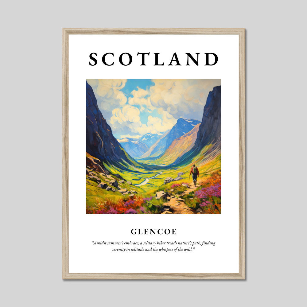 Poster in a natural frame with the word Scotland