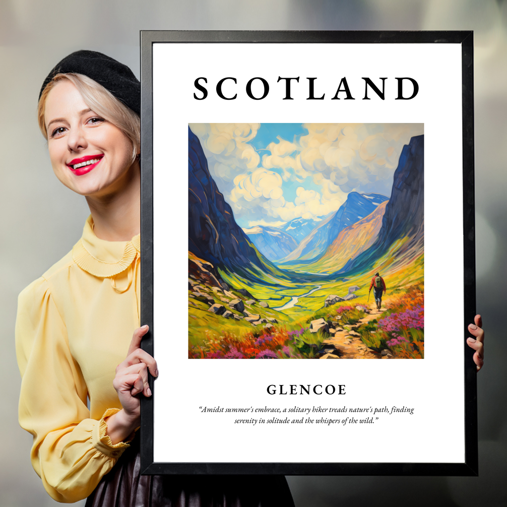 Person holding a poster of Glencoe