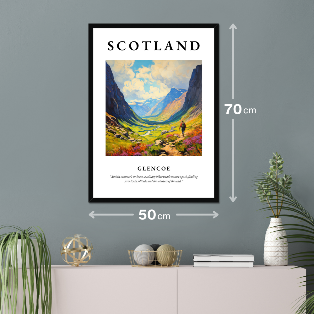 Poster of Glencoe hanging on a wall