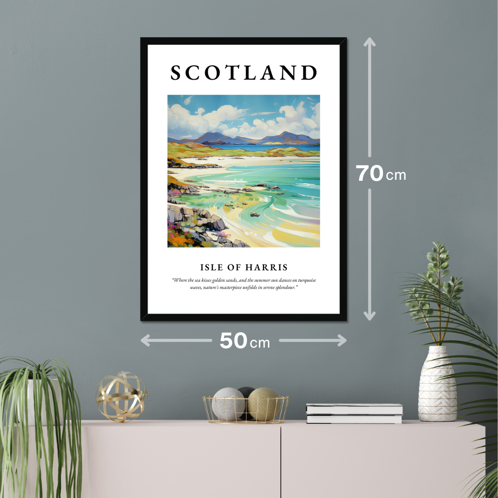 Poster of Isle of Harris hanging on a wall