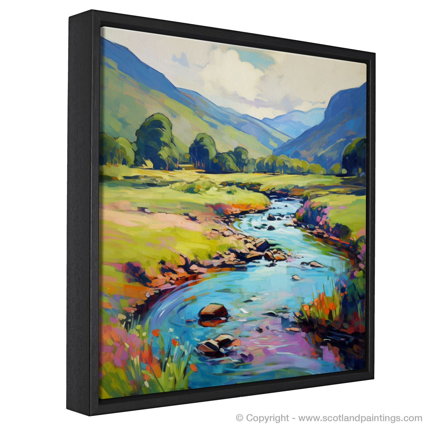 Painting and Art Print of Glen Lyon, Perthshire in summer entitled "Summer Serenade in Glen Lyon".