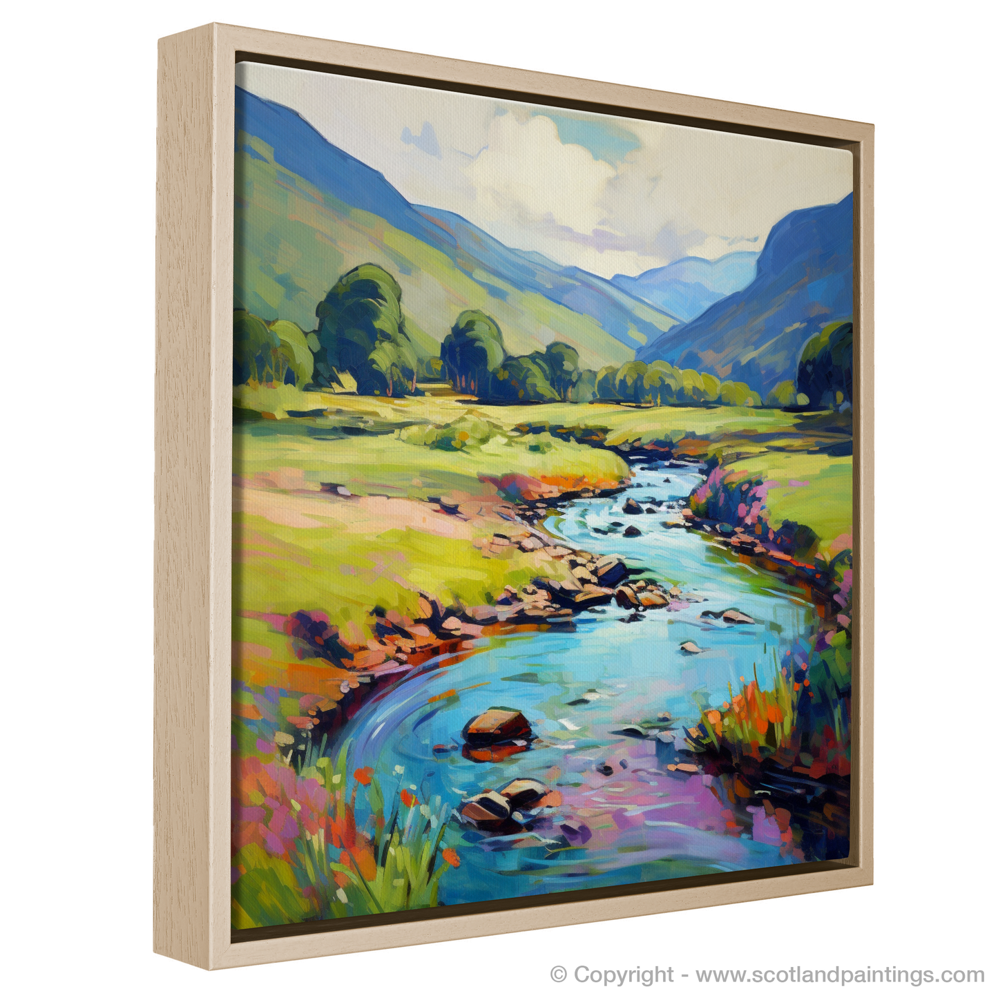 Painting and Art Print of Glen Lyon, Perthshire in summer entitled "Summer Serenade in Glen Lyon".